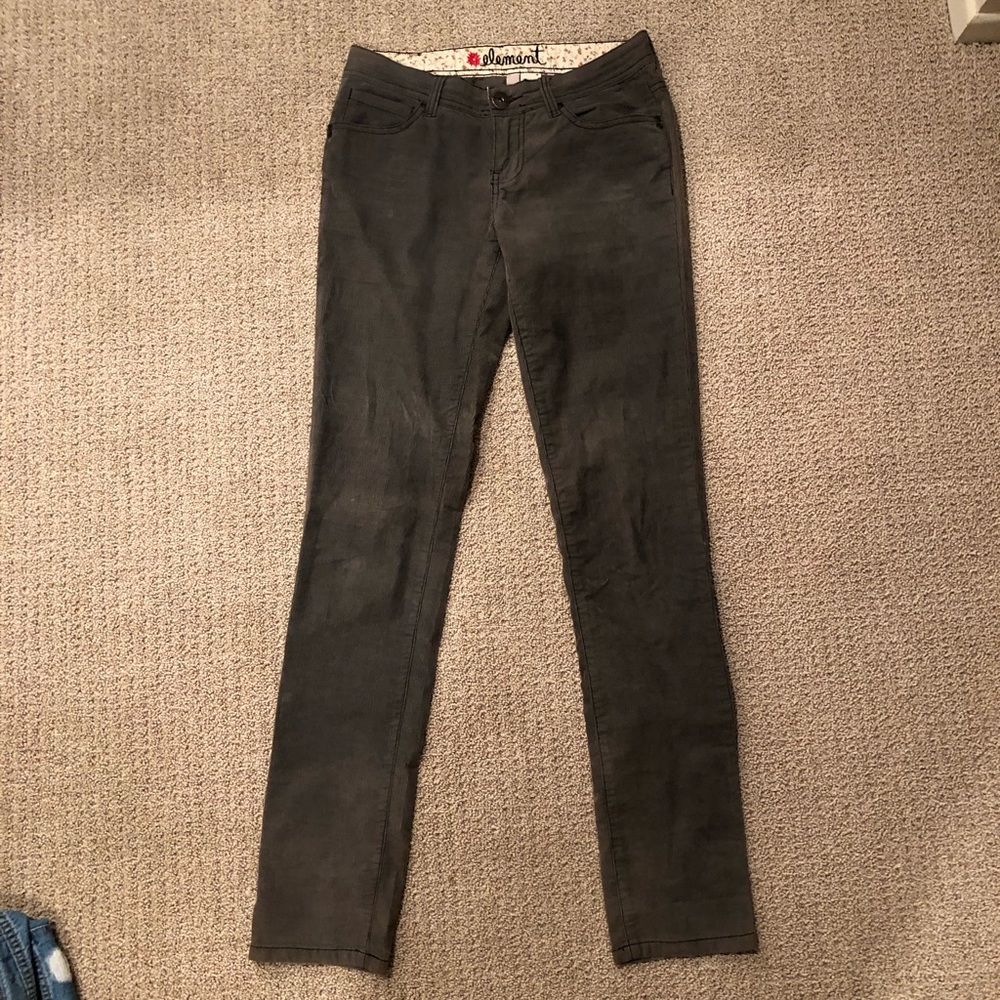Dark grey element corduroy pants